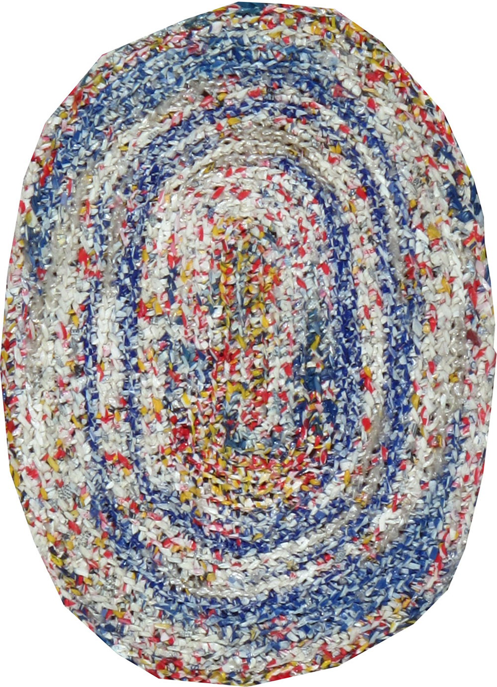Vintage American Braid Throw Rug, No.25063 - Gss