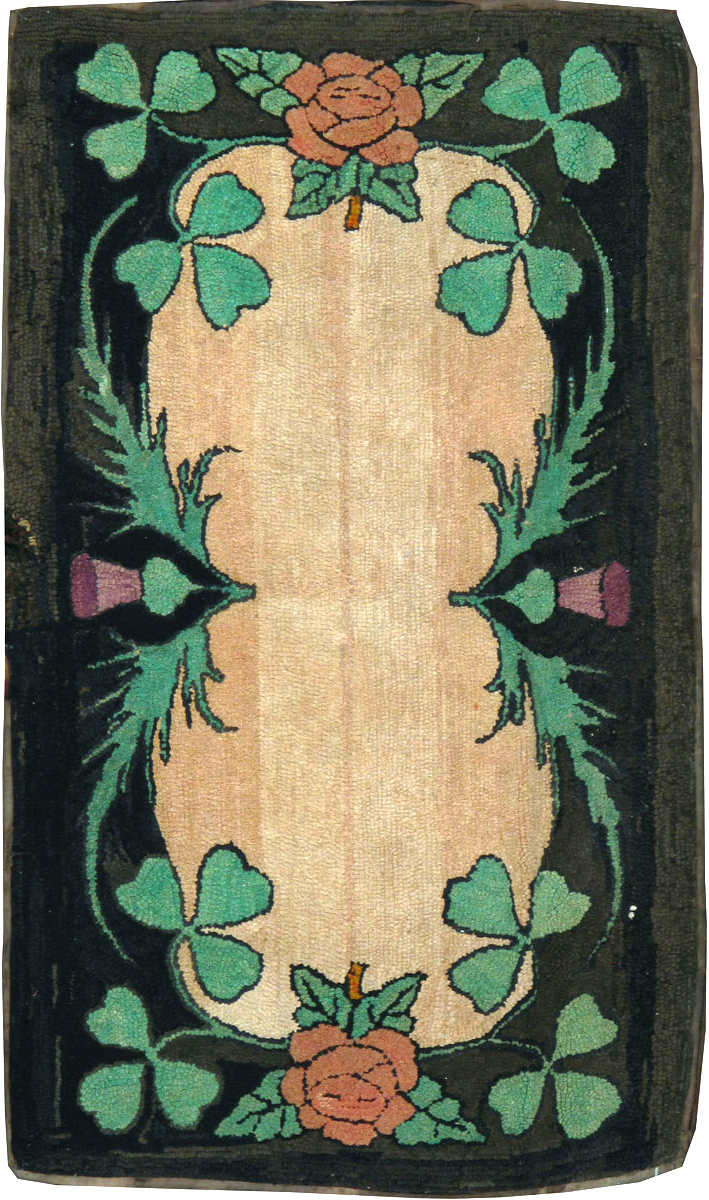 Vintage American Hooked Throw Rug, No.25069 - Gss