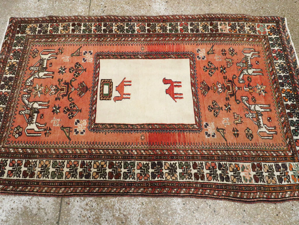 Vintage Persian Shiraz Pictorial Rug, No.25087 - Gss