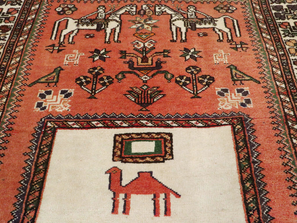 Vintage Persian Shiraz Pictorial Rug, No.25087 - Gss