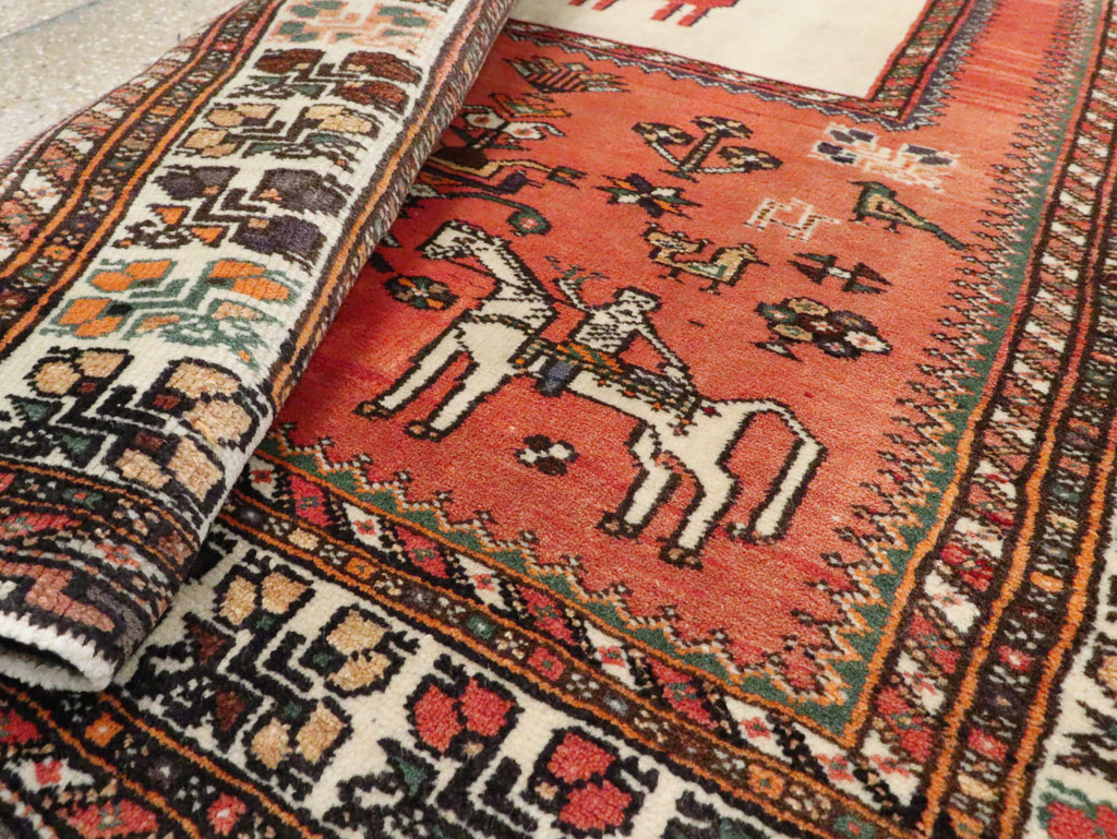 Vintage Persian Shiraz Pictorial Rug, No.25087 - Gss