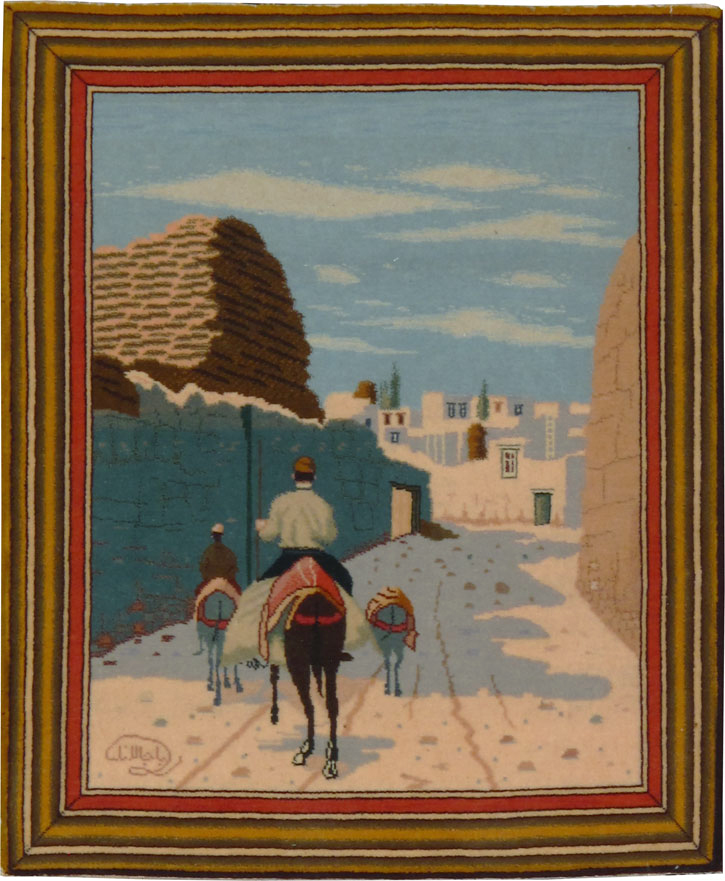 Vintage Persian Tabriz Pictorial Rug, No.25089 - Gss