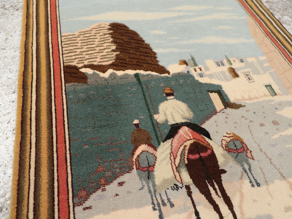 Vintage Persian Tabriz Pictorial Rug, No.25089 - Gss