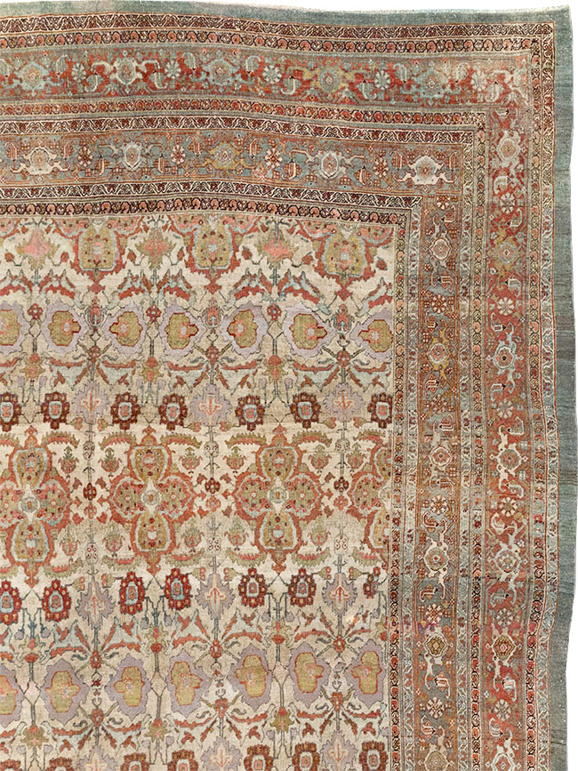 Antique Persian Bidjar Large Square Carpet, No.25092 - Gss