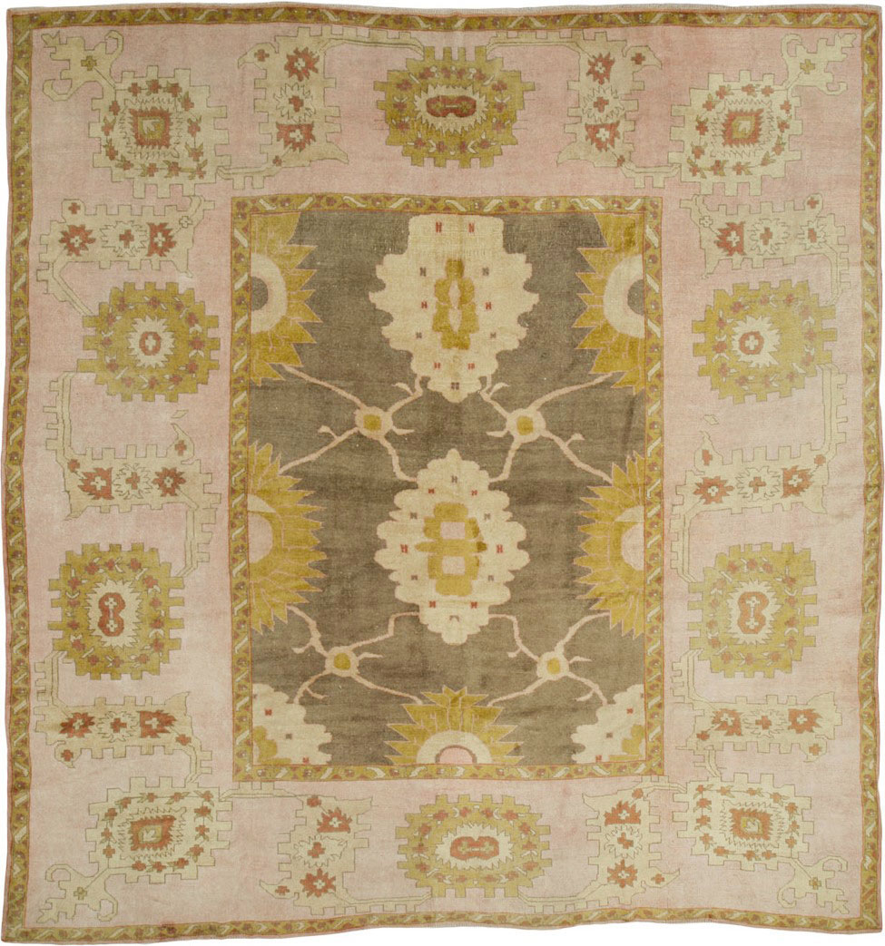Antique Turkish Oushak Square Carpet, No.25094 - Gss