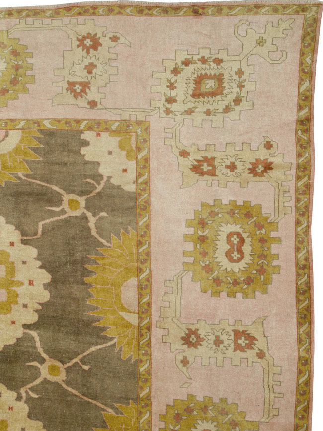 Antique Turkish Oushak Square Carpet, No.25094 - Gss