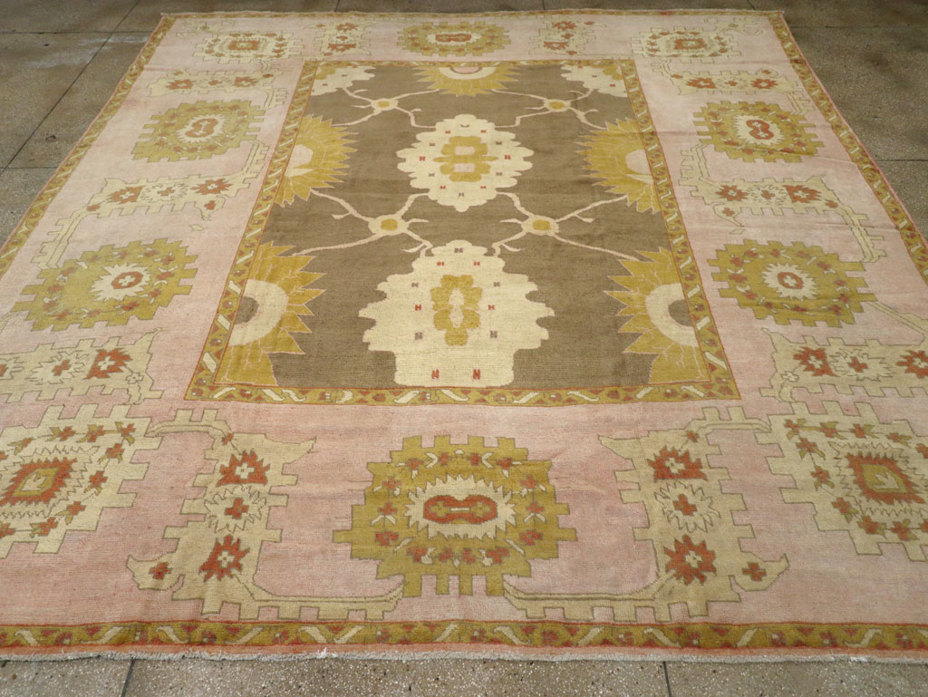 Antique Turkish Oushak Square Carpet, No.25094 - Gss