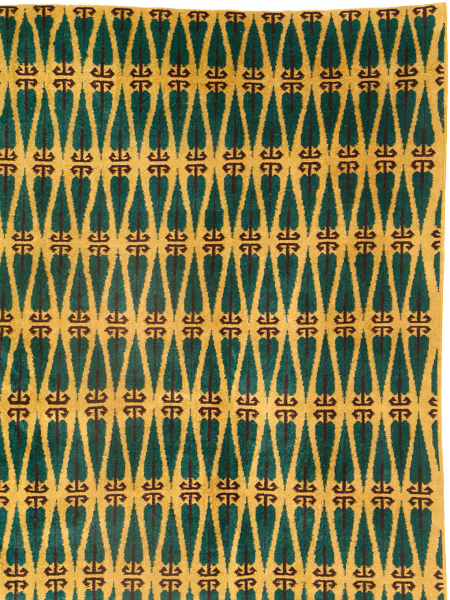 Vintage Turkish Anatolian Art Deco Carpet, No.25111 - Gss