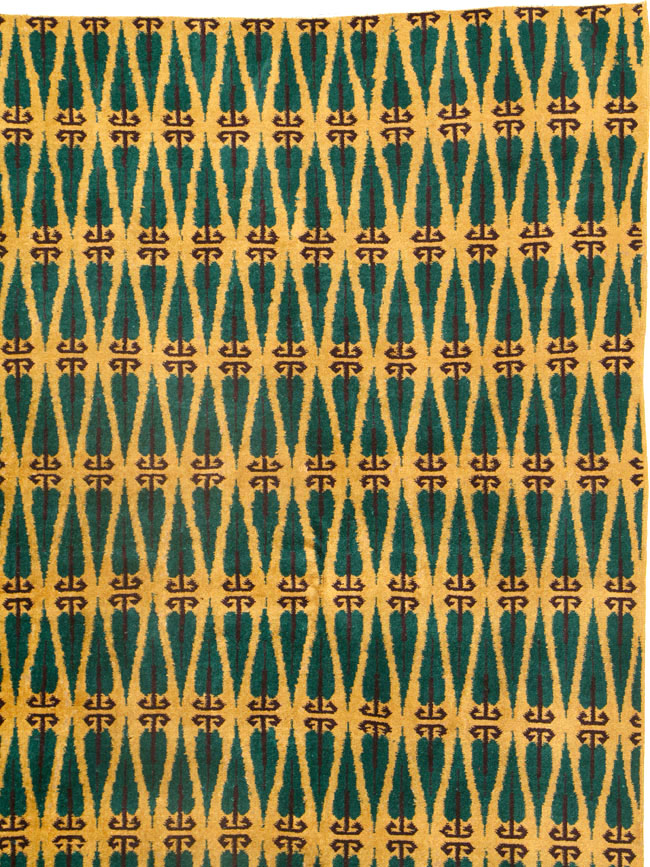 Vintage Turkish Anatolian Art Deco Carpet, No.25111 - Gss