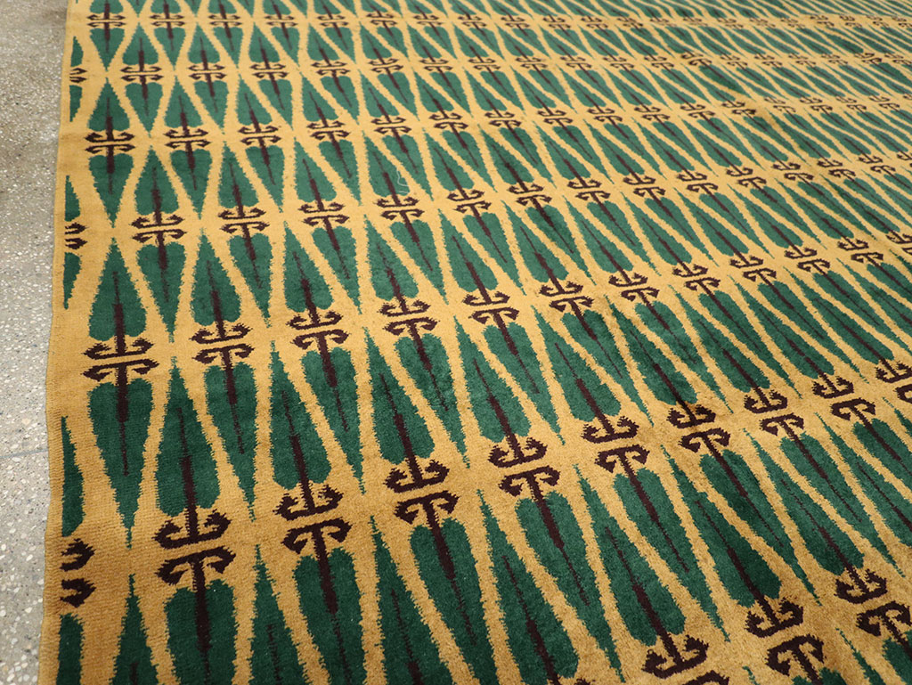 Vintage Turkish Anatolian Art Deco Carpet, No.25111 - Gss