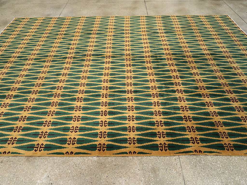 Vintage Turkish Anatolian Art Deco Carpet, No.25111 - Gss