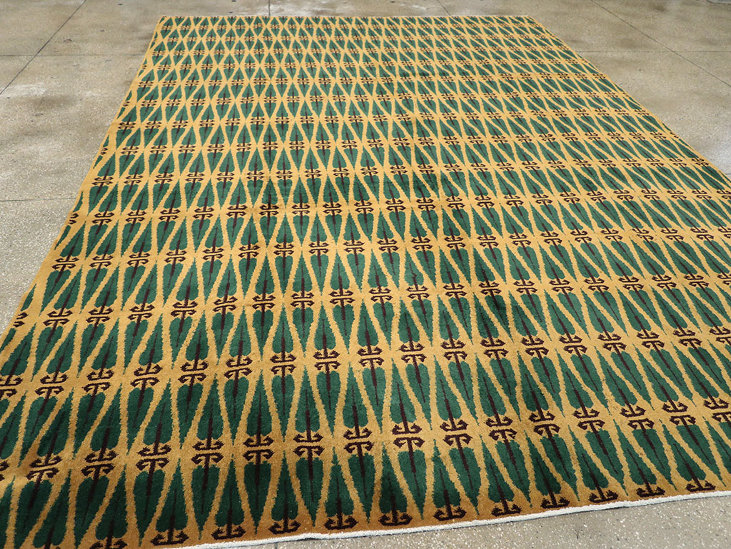 Vintage Turkish Anatolian Art Deco Carpet, No.25111 - Gss
