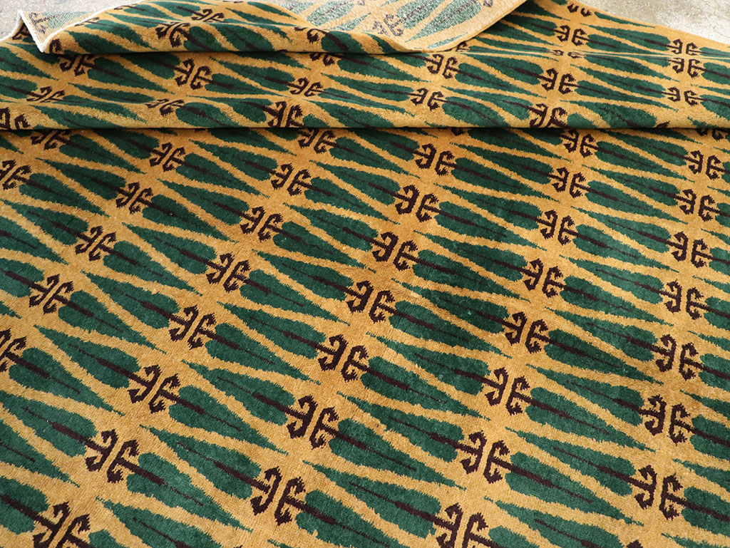 Vintage Turkish Anatolian Art Deco Carpet, No.25111 - Gss