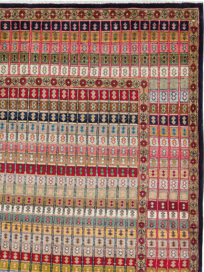 Vintage Persian Kashan Art Deco Rug, No.25113 - Gss