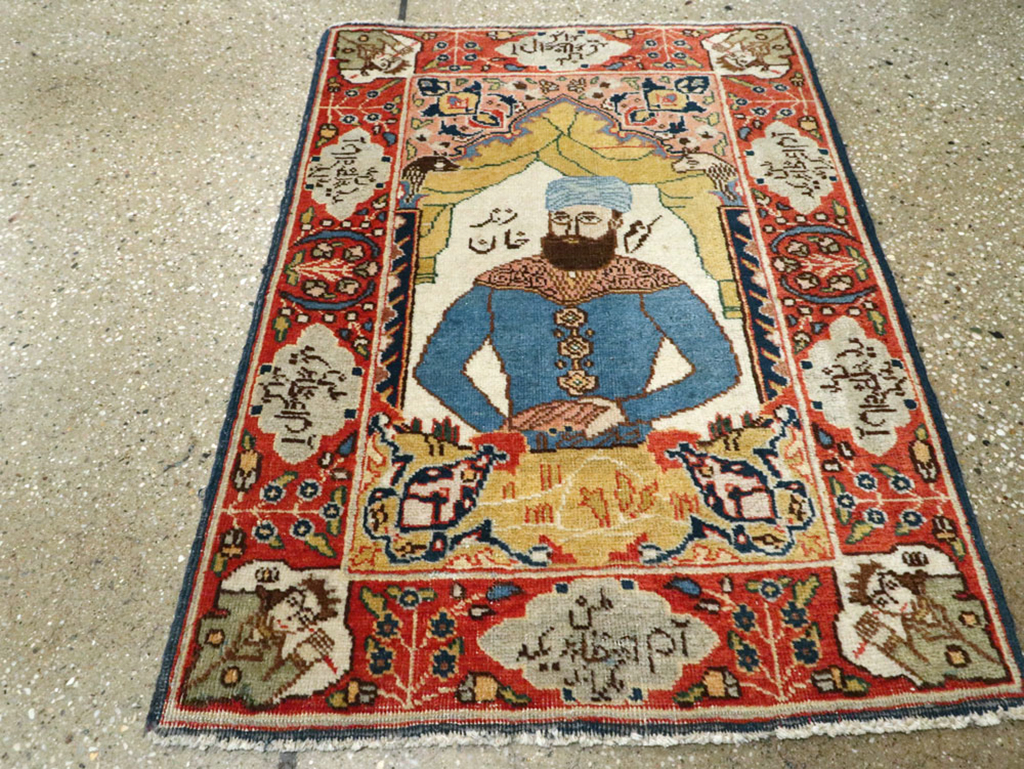 Vintage Persian Tabriz Pictorial Rug, No.25124 - Gss