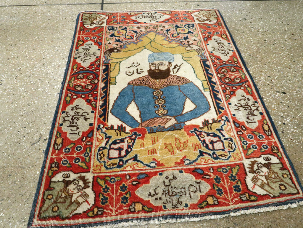 Vintage Persian Tabriz Pictorial Rug, No.25124 - Gss