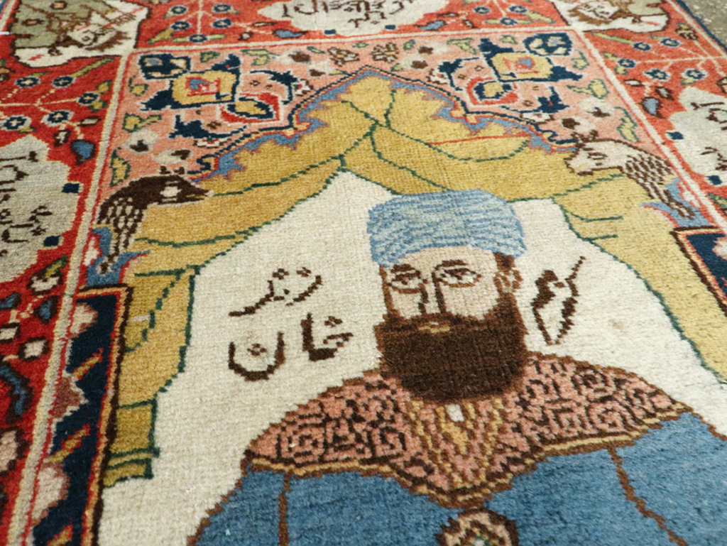 Vintage Persian Tabriz Pictorial Rug, No.25124 - Gss