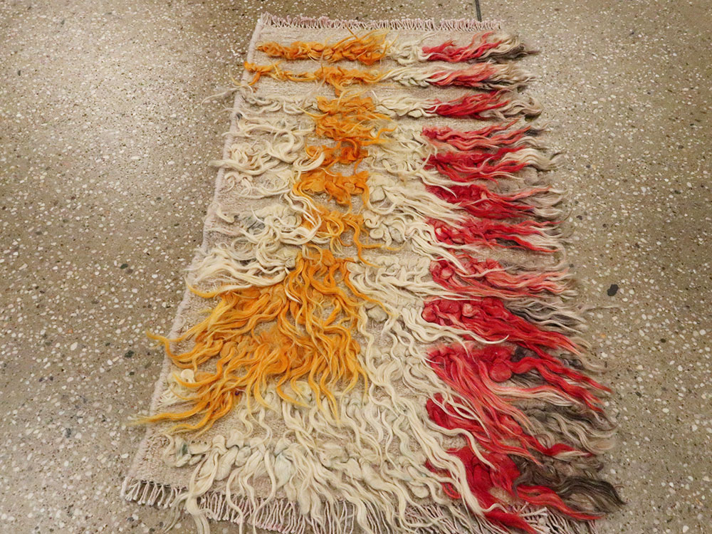 Vintage Turkish Tulu Throw Rug, No.25150 - Gss