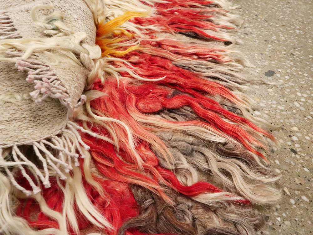 Vintage Turkish Tulu Throw Rug, No.25150 - Gss