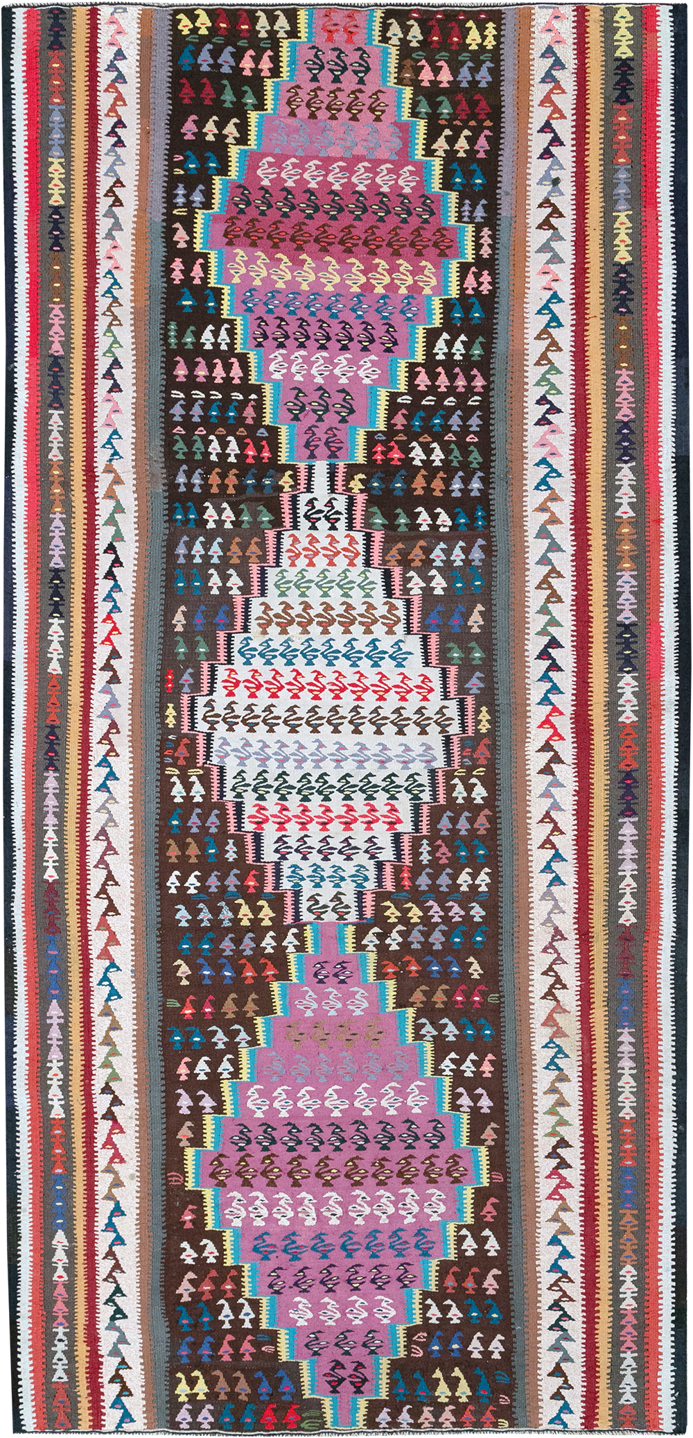 Vintage Persian Flatweave Kilim Gallery Rug, No.25155 - Gss