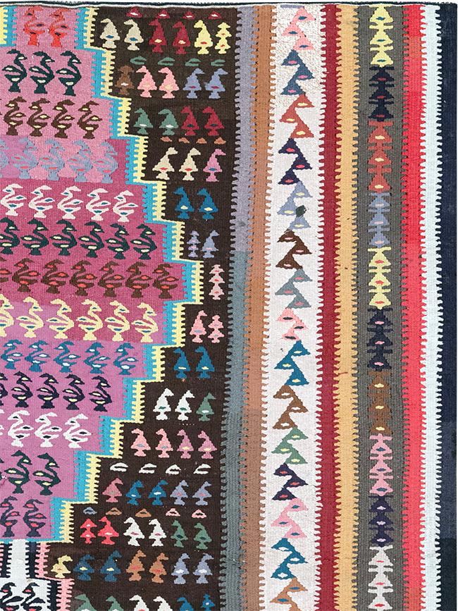 Vintage Persian Flatweave Kilim Gallery Rug, No.25155 - Gss