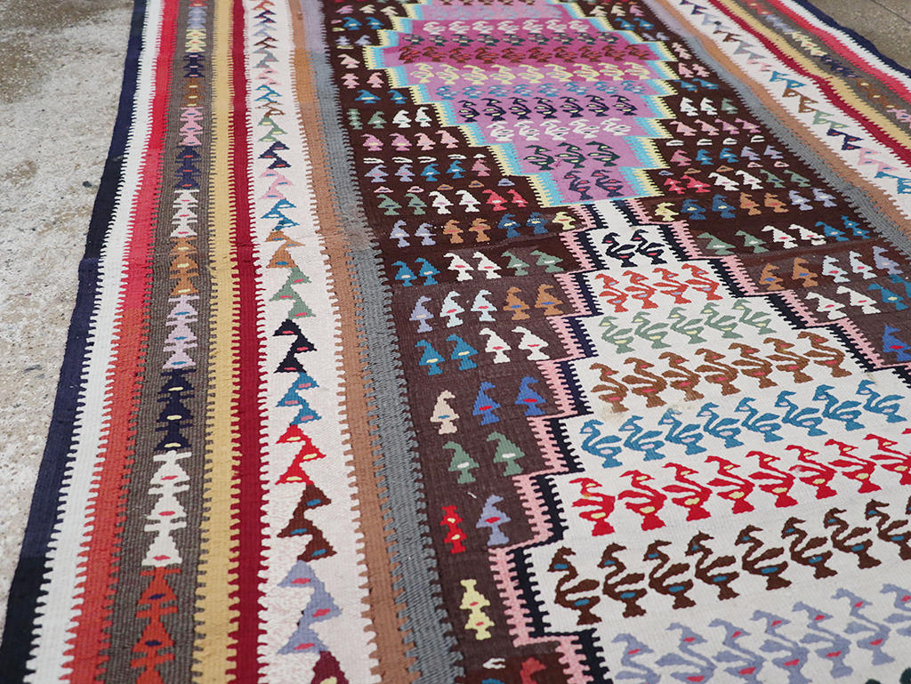 Vintage Persian Flatweave Kilim Gallery Rug, No.25155 - Gss