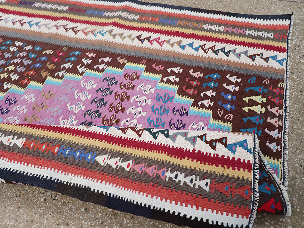 Vintage Persian Flatweave Kilim Gallery Rug, No.25155 - Gss