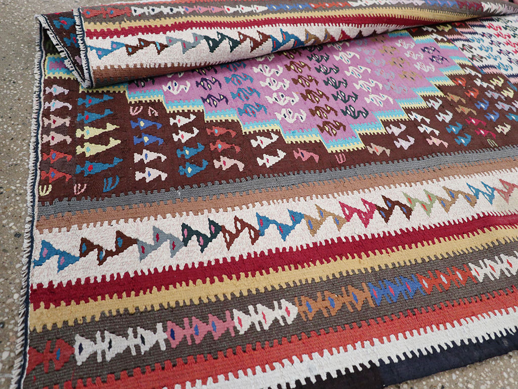 Vintage Persian Flatweave Kilim Gallery Rug, No.25155 - Gss