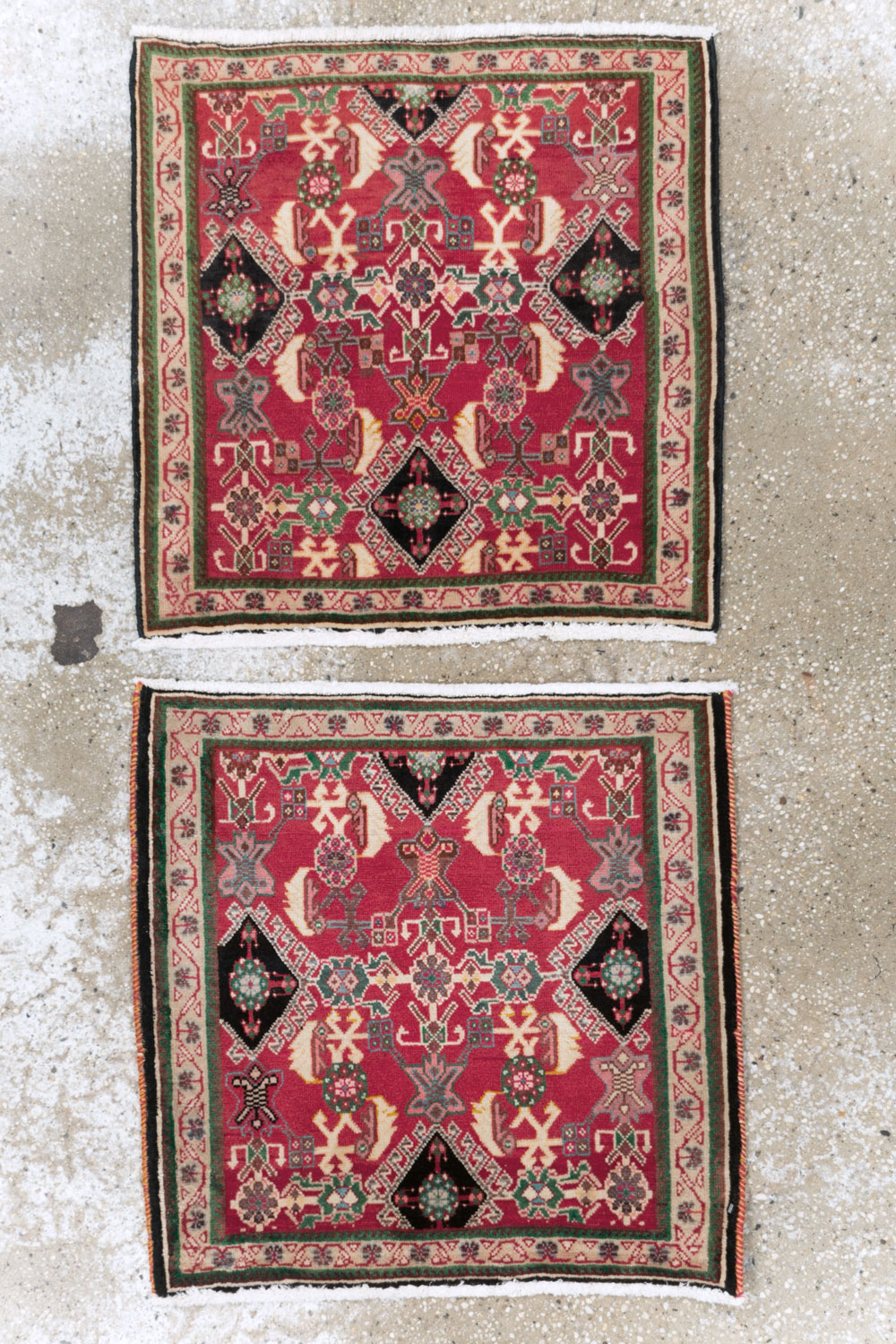 Vintage Persian Shiraz Square Rug (Pair: 1 of 2), No.25168 - Gss