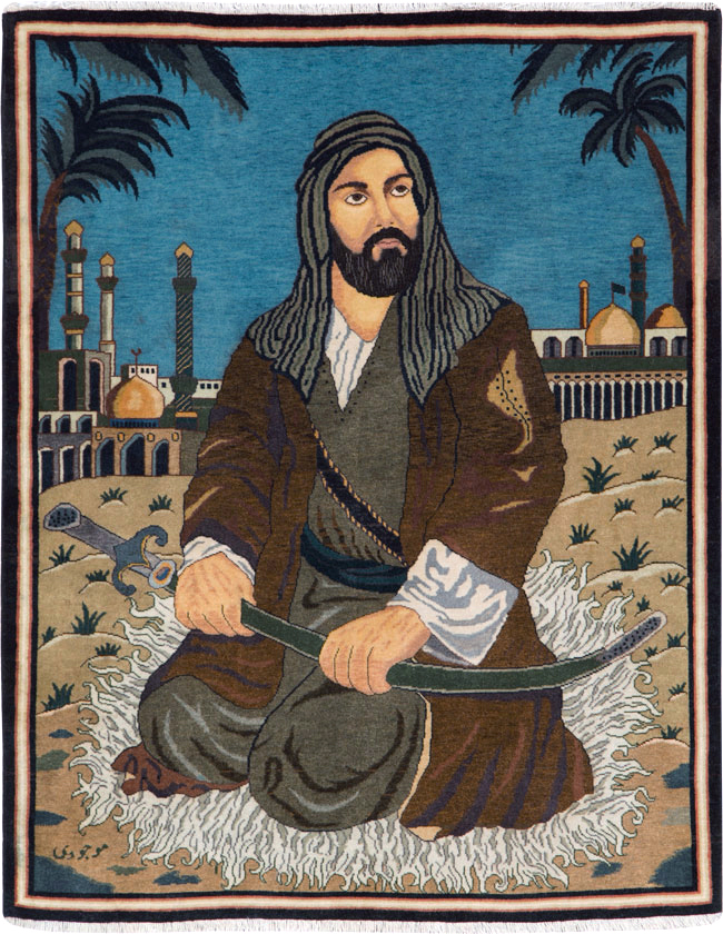 Vintage Persian Tabriz Pictorial Rug, No.25179 - Gss