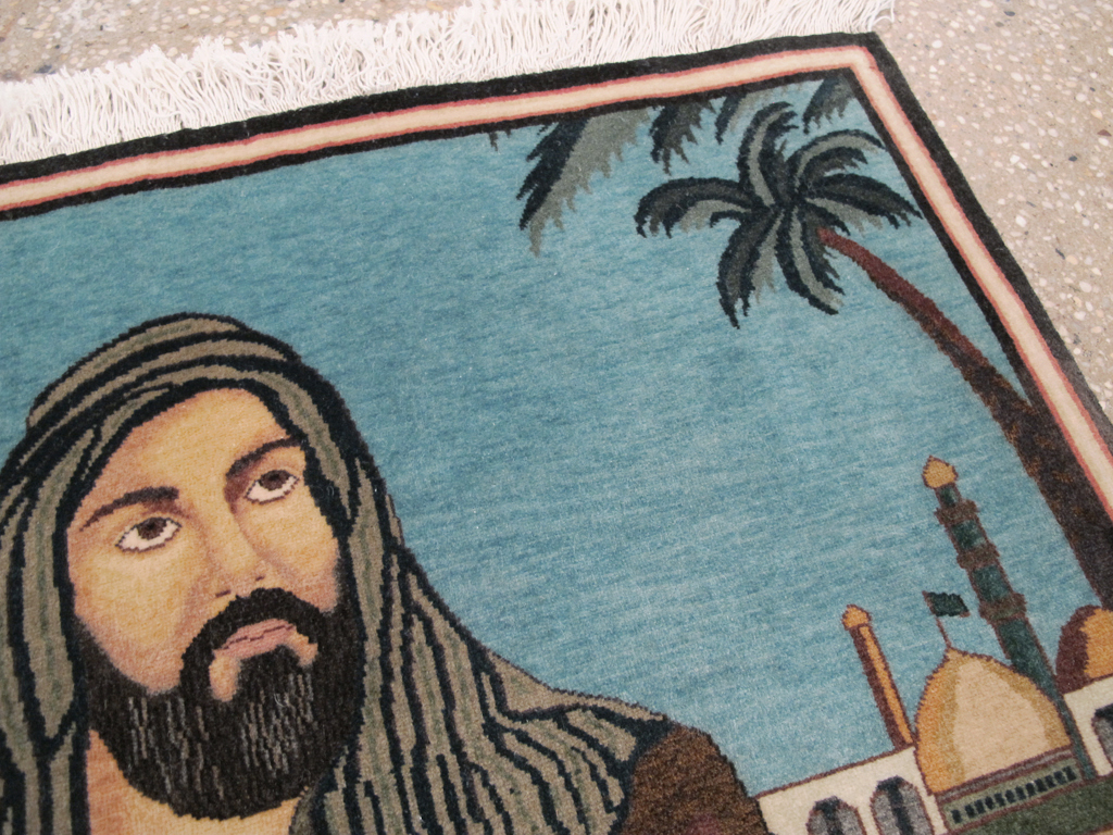 Vintage Persian Tabriz Pictorial Rug, No.25179 - Gss