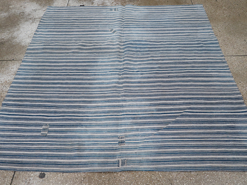 Vintage Persian Flatweave Kilim Square Accent Rug, No.25191 - Gss