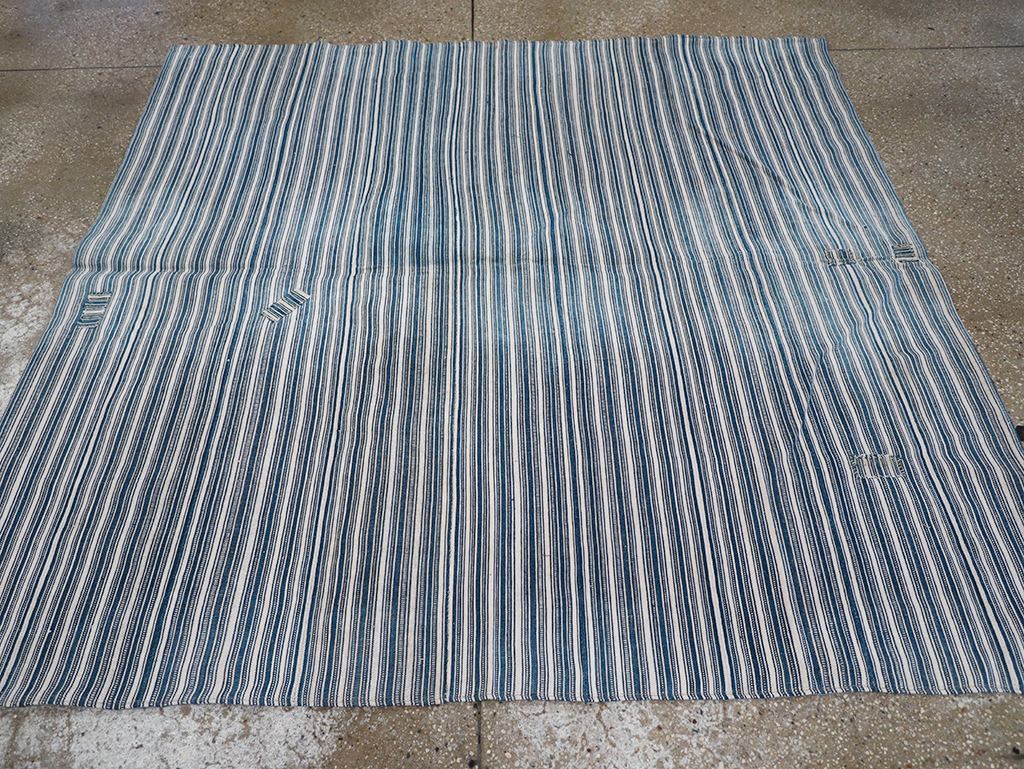 Vintage Persian Flatweave Kilim Square Accent Rug, No.25191 - Gss