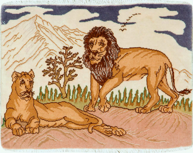 Vintage Persian Tabriz Pictorial Rug (Pair: 1 of 2), No.25196 - Gss