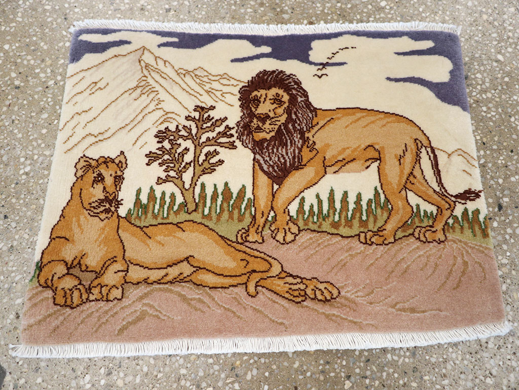 Vintage Persian Tabriz Pictorial Rug (Pair: 1 of 2), No.25196 - Gss