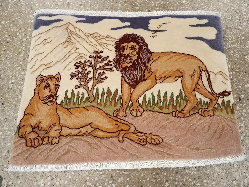 Vintage Persian Tabriz Pictorial Rug (Pair: 1 of 2), No.25196 - Gss