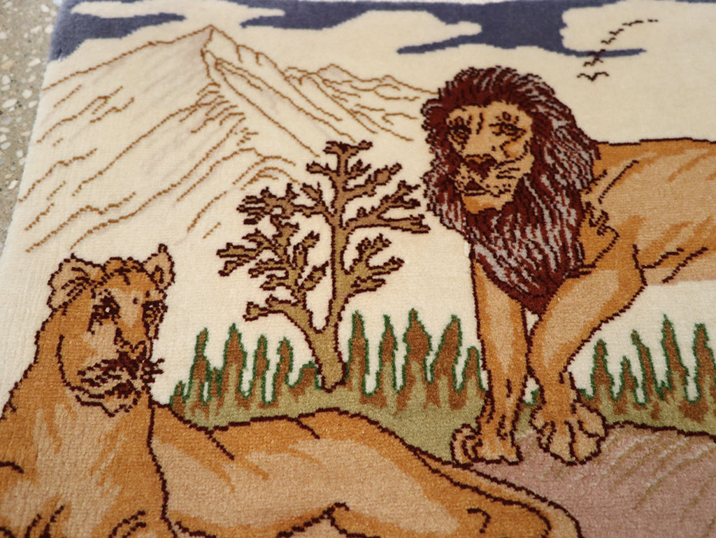 Vintage Persian Tabriz Pictorial Rug (Pair: 1 of 2), No.25196 - Gss