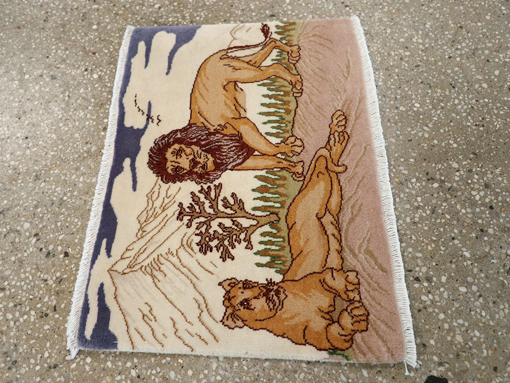 Vintage Persian Tabriz Pictorial Rug (Pair: 1 of 2), No.25196 - Gss