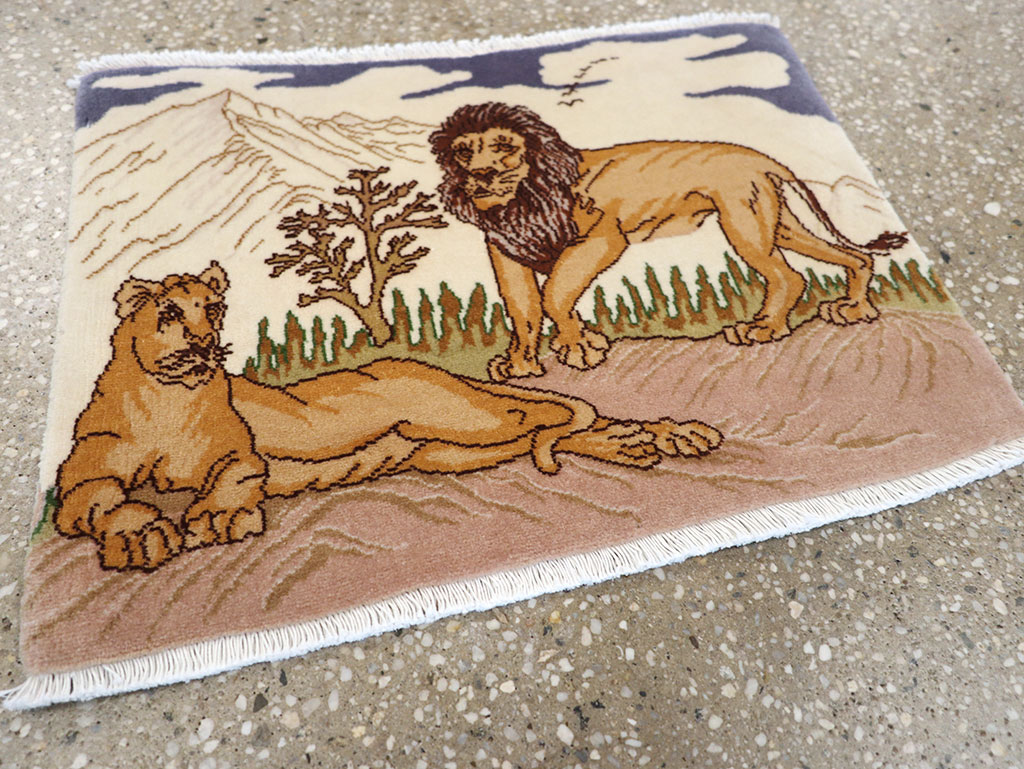 Vintage Persian Tabriz Pictorial Rug (Pair: 1 of 2), No.25196 - Gss
