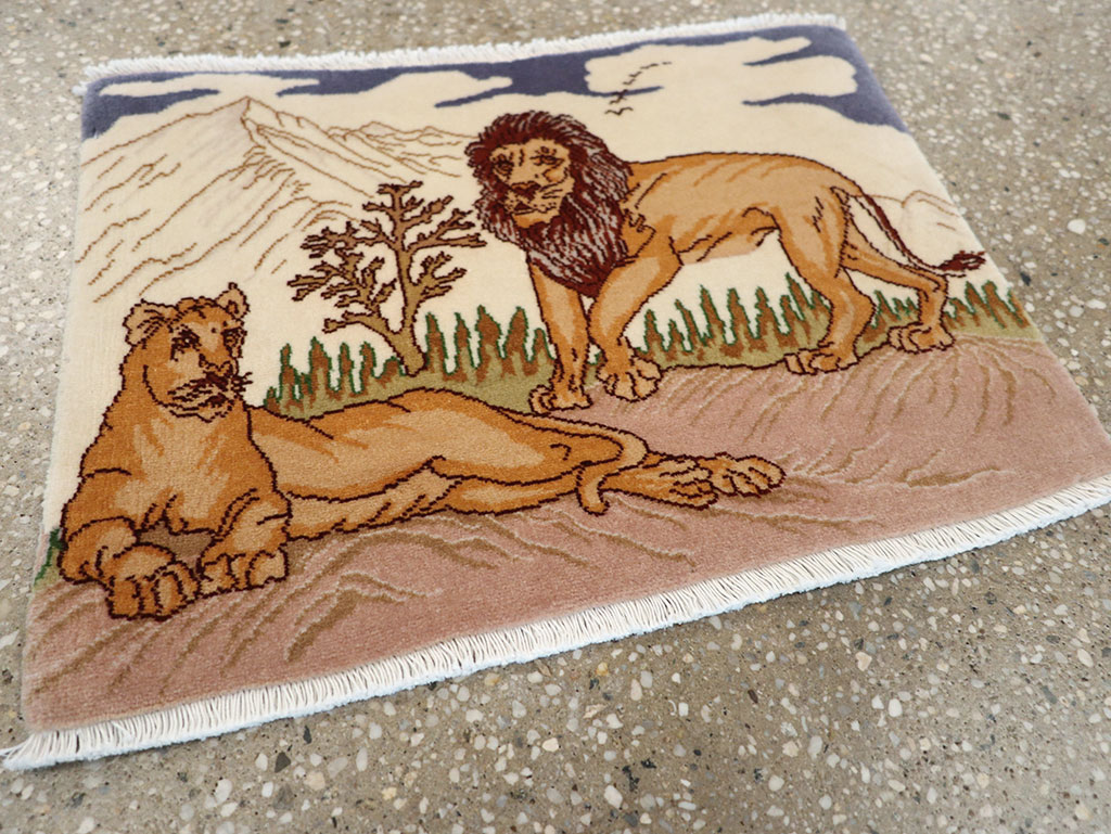 Vintage Persian Tabriz Pictorial Rug (Pair: 1 of 2), No.25196 - Gss