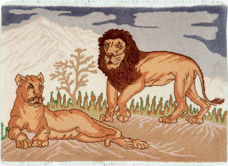 Vintage Persian Tabriz Pictorial Rug (Pair: 2 of 2), No.25197 - Gss