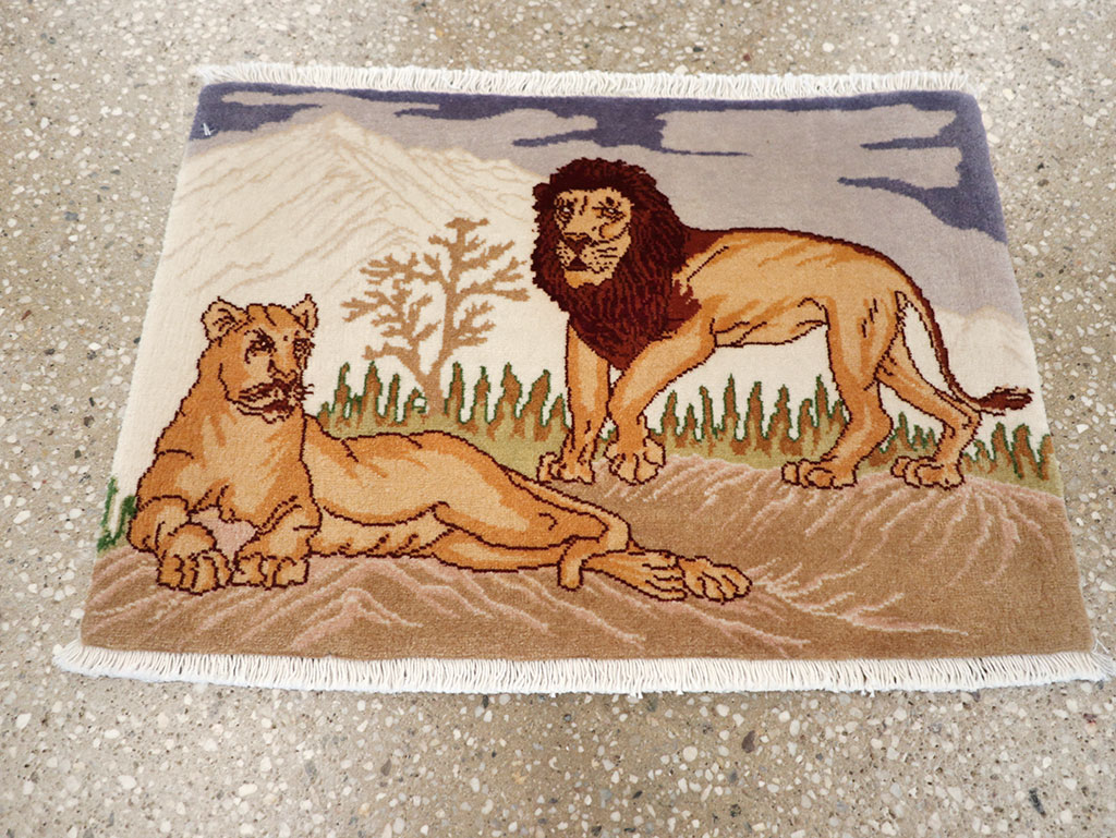 Vintage Persian Tabriz Pictorial Rug (Pair: 2 of 2), No.25197 - Gss