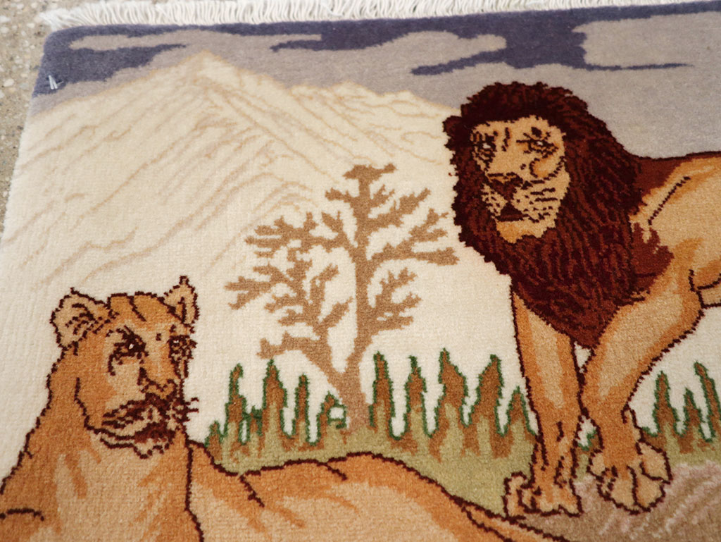 Vintage Persian Tabriz Pictorial Rug (Pair: 2 of 2), No.25197 - Gss