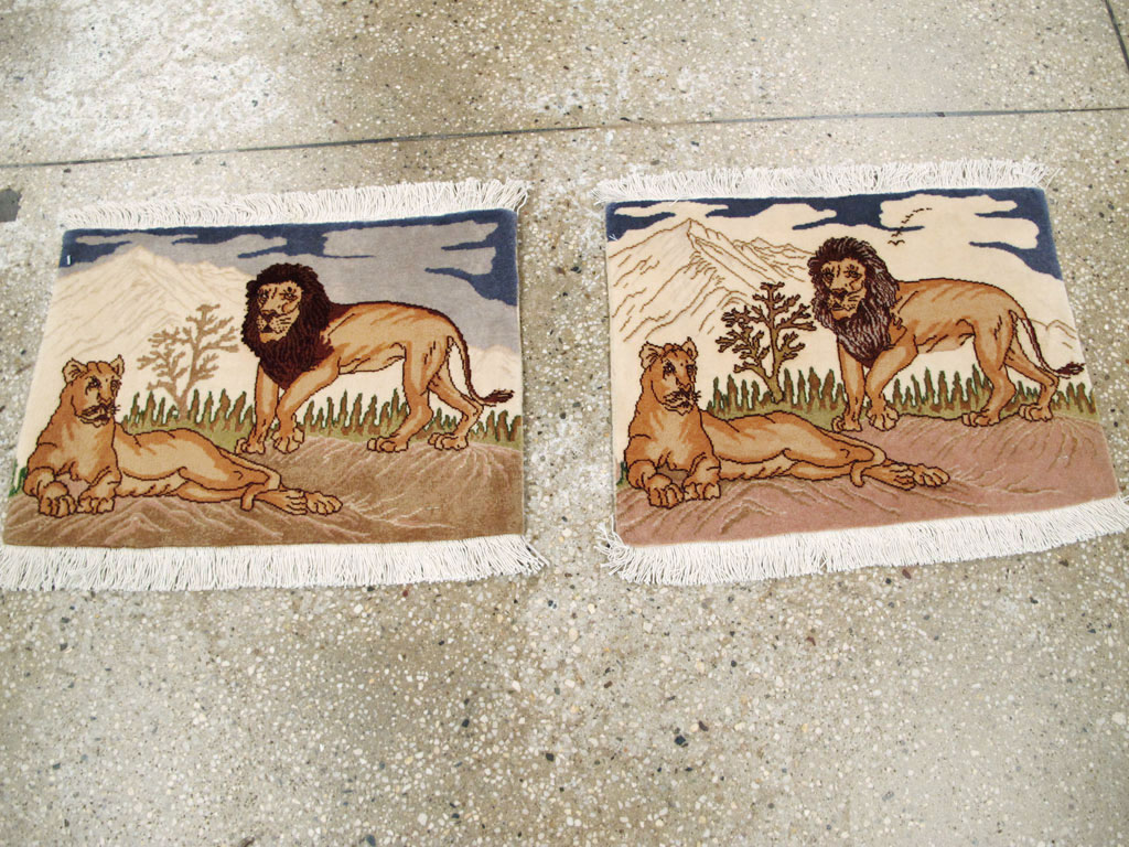 Vintage Persian Tabriz Pictorial Rug (Pair: 2 of 2), No.25197 - Gss