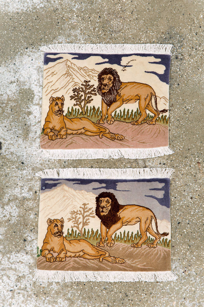 Vintage Persian Tabriz Pictorial Rug (Pair: 2 of 2), No.25197 - Gss