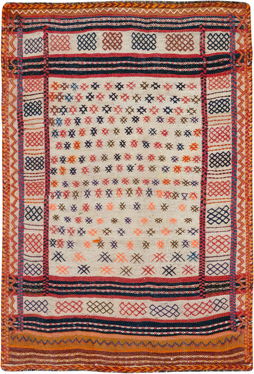 Vintage Persian Flatweave Kilim Throw Rug, No.25199 - Gss