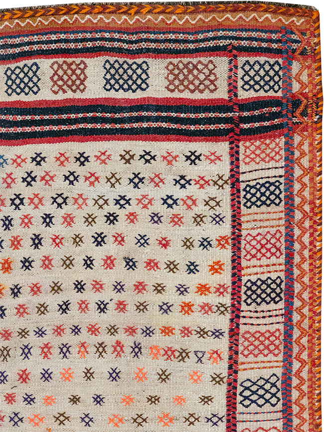 Vintage Persian Flatweave Kilim Throw Rug, No.25199 - Gss