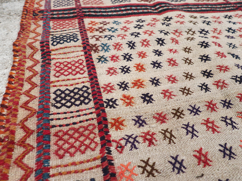 Vintage Persian Flatweave Kilim Throw Rug, No.25199 - Gss