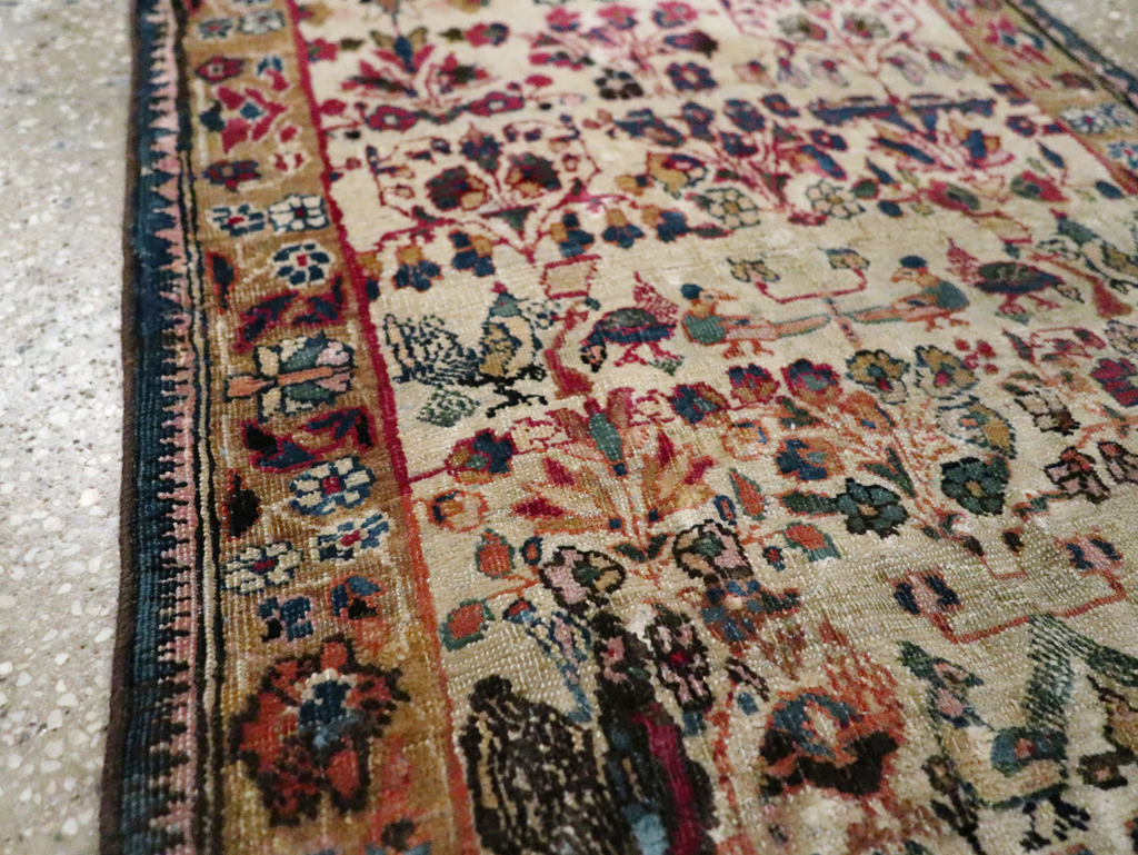 Antique Persian Tabriz Pictorial Rug, No.25211 - Gss