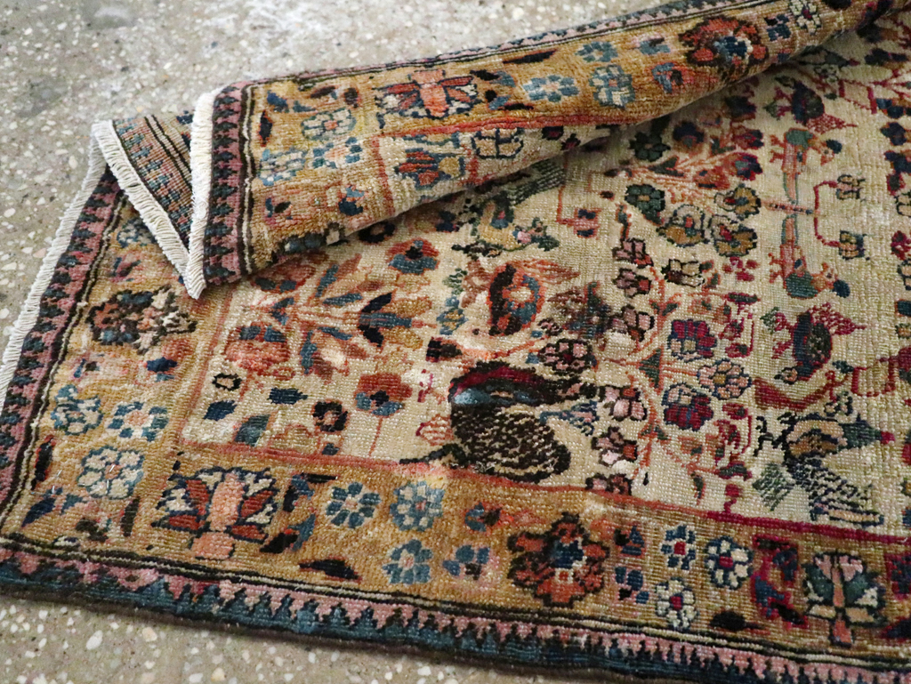 Antique Persian Tabriz Pictorial Rug, No.25211 - Gss